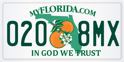 FL license plate 0208MX