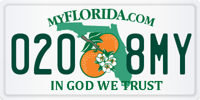 FL license plate 0208MY