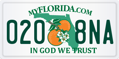 FL license plate 0208NA