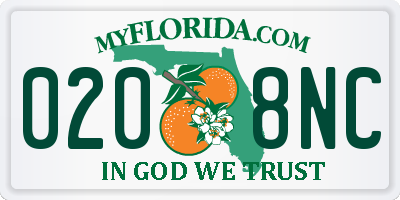FL license plate 0208NC