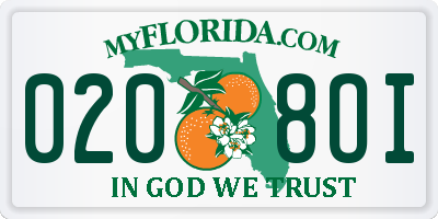 FL license plate 0208OI