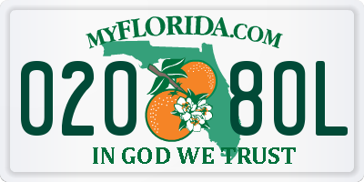 FL license plate 0208OL
