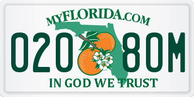 FL license plate 0208OM