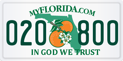 FL license plate 0208OO