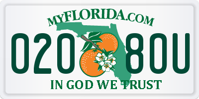 FL license plate 0208OU