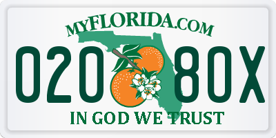 FL license plate 0208OX