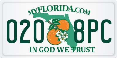 FL license plate 0208PC