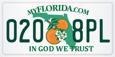FL license plate 0208PL