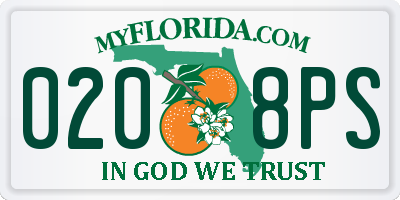 FL license plate 0208PS