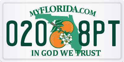 FL license plate 0208PT
