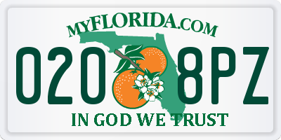 FL license plate 0208PZ