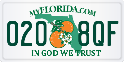 FL license plate 0208QF