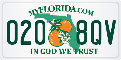 FL license plate 0208QV
