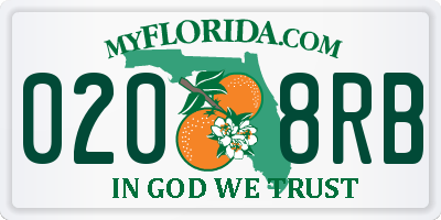 FL license plate 0208RB
