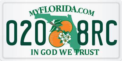FL license plate 0208RC