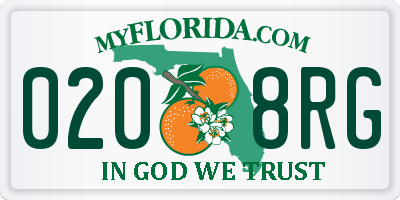 FL license plate 0208RG