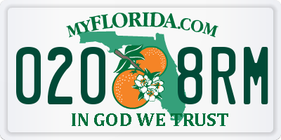FL license plate 0208RM