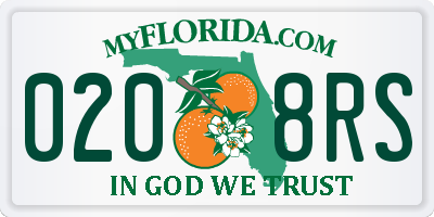 FL license plate 0208RS