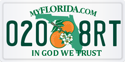 FL license plate 0208RT