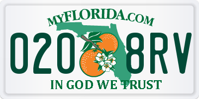 FL license plate 0208RV