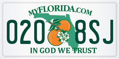 FL license plate 0208SJ