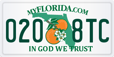 FL license plate 0208TC