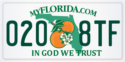 FL license plate 0208TF