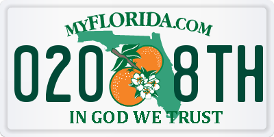FL license plate 0208TH