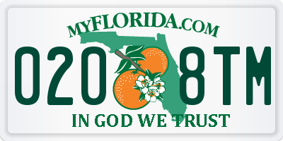 FL license plate 0208TM