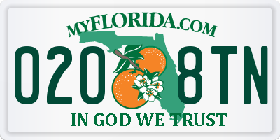 FL license plate 0208TN