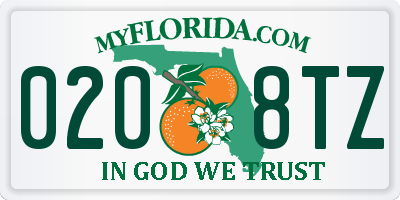 FL license plate 0208TZ