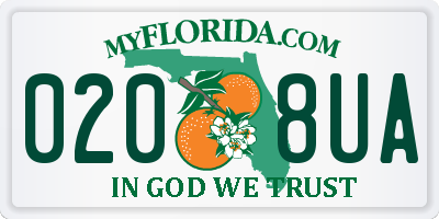 FL license plate 0208UA