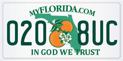 FL license plate 0208UC