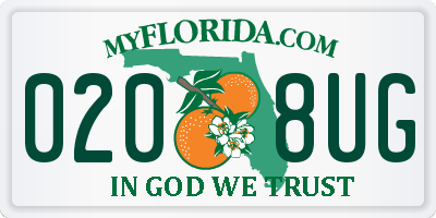 FL license plate 0208UG