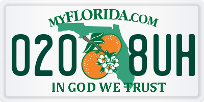FL license plate 0208UH