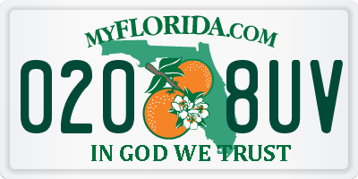 FL license plate 0208UV