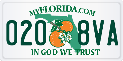 FL license plate 0208VA