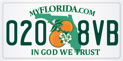 FL license plate 0208VB