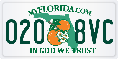 FL license plate 0208VC