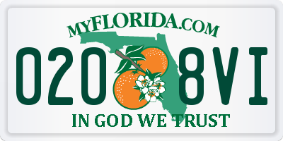 FL license plate 0208VI