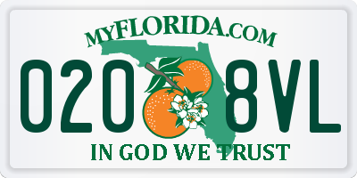 FL license plate 0208VL