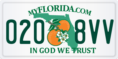FL license plate 0208VV