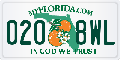 FL license plate 0208WL