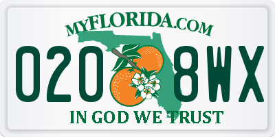FL license plate 0208WX