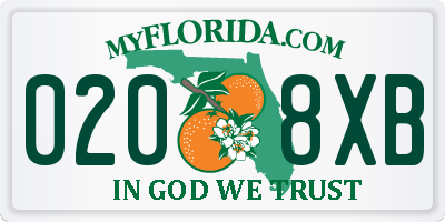 FL license plate 0208XB