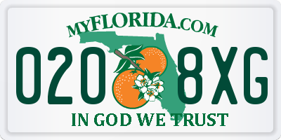 FL license plate 0208XG