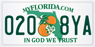 FL license plate 0208YA