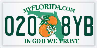 FL license plate 0208YB