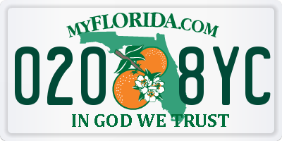 FL license plate 0208YC