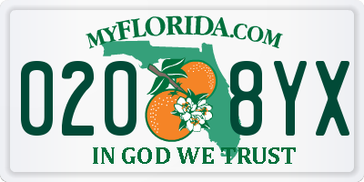 FL license plate 0208YX